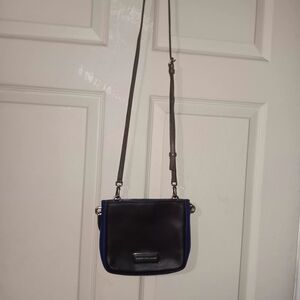 Marc By Marc Jacobs Black and Purple Crossbody Bag With Shoulder Strap Leather